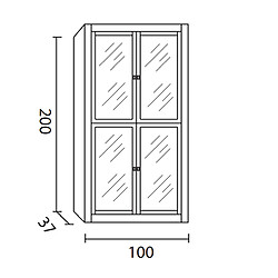 Acheter Pegane Vitrine meuble de rangement 4 portes en MDF et pin massif laqué blanc - Longueur 100 x Profondeur 37 x Hauteur 200 cm