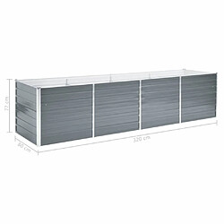 vidaXL Lit surélevé de jardin Acier galvanisé 320x80x77 cm Gris pas cher