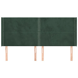 Avis Maison Chic Tête de lit moderne avec oreilles pour chambre - Décoration de lit Vert foncé 163x16x118/128 cm Velours -MN10309