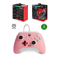 Power A Casque GAMING PRO GAMER EH50BK LEDS RGB PC Switch PS5 PS4 Xbox Series X/S + Manette XBOX ONE-S-X-PC ROSE Officielle