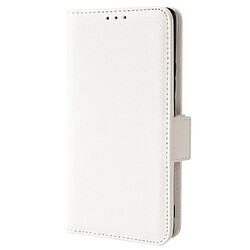 Etui en PU texture litchi, fermoir magnétique avec support, blanc pour votre Vivo X60 Pro 5G (Global)/X60 5G