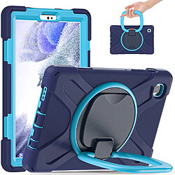 Coque en TPU + Silicone hybride avec béquille rotative à 360° bleu marine/bleu pour votre Samsung Galaxy Tab A7 Lite 8.7 pouces