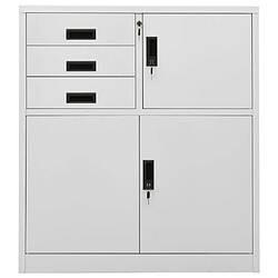 vidaXL Armoire de bureau Gris clair 90x40x102 cm Acier