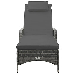 Avis Maison Chic Transat - Chaise longue avec roues Résine tressée Anthracite