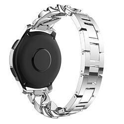 Bracelet en métal rangée simple 20mm avec strass, argent pour votre Samsung Galaxy Watch 4 40mm/44mm/Watch 4 Classic 42mm/46mm/Garmin Venu