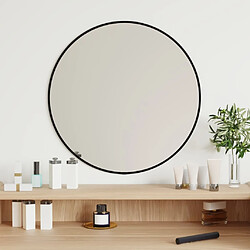 vidaXL Miroir mural Noir Ø 50 cm Rond