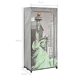 vidaXL Garde-robe New York 75x45x160 cm Tissu pas cher