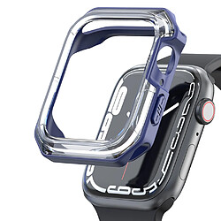 Coque en TPU bicolore, transparent/bleu pour votre Apple Watch Series 7 41mm