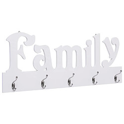 Decoshop26 Porte-manteau mural en MDF motif FAMILY 74x29,5 cm DEC024224