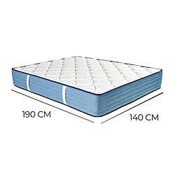 Visiodirect Matelas réversible CALI 140x190 cm, mousse haute densité, indépendance du couchage, face été/hiver, épaisseur 24 cm