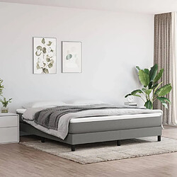 Maison Chic Lit Adulte - Lit simple Lit à sommier tapissier avec matelas moelleux - Meuble de Chambre - Gris foncé 180x200cm Tissu -MN65011