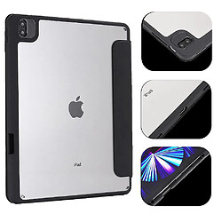 Universal YH-adapté pour 18/20/21 iPad Pro12.9 Hybrid Slim Case, avec coque arrière transparente, étui à amortissement, noir