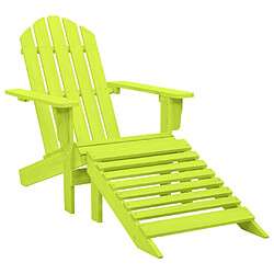 Maison Chic Chaise de jardin avec pouf - Fauteuil d'extérieur Adirondack Bois de sapin solide Vert -MN79616