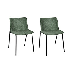 Beliani Chaise de salle à manger ESBON Set de 2 Tissu Vert foncé