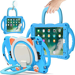 Coque en TPU + silicone avec béquille rotative robuste 3-en-1 bleu/orange pour votre Apple iPad Mini/2/3/4/mini (2019) 7.9 pouces