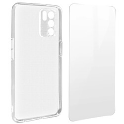 Avizar Coque Oppo Reno 6 Souple et Film Verre Trempé 9H transparent