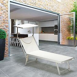 Acheter Beach And Garden Design Bain de soleil Chaise longue transats aluminium Santorini 2 pièces, Couleur: Blanc