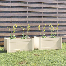 Maison Chic Lot de 2 Jardinières d'extérieur,Bac à fleurs - pot de fleur Blanc 60x31x31 cm Bois de pin -GKD61318