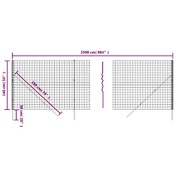 Acheter vidaXL Clôture en treillis métallique anthracite 1,4x25 m