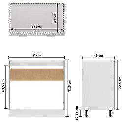 vidaXL Armoire de plancher d'évier Sonoma gris 80x46x81,5 cm pas cher