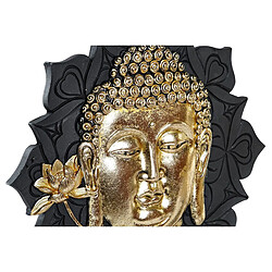 Avis Figurine Décorative DKD Home Decor Noir Doré Buda MDF Résine (27 x 8 x 33,5 cm) (2 Unités)