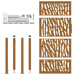 Acheter vidaXL Porte de jardin acier résistant aux intempéries design tracés