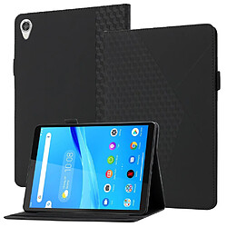 Etui en PU motif en losange skin touch avec porte-cartes noir pour votre Lenovo Tab M10 HD Gen 2 TB-X306F/X306X