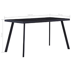 Maison Chic Table de salle à manger,Table à dîner Noir 140x70x75 cm Verre trempé -GKD51074 pas cher