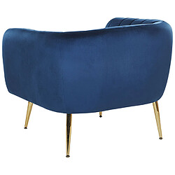 Acheter Beliani Fauteuil LACONIA Velours Bleu foncé