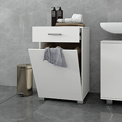 Acheter ML DESIGN MODERN LIVING Meuble panier à linge salle de bain armoire toilette MDF mélamine 50x78,5x45 cm