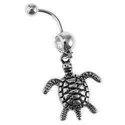 Anneaux de nombril 14G Anneau de nombril en acier inoxydable Bijoux Écharpe Tortue