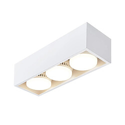 NETTLIFE 3 Spots plafonniers en saillie LED blanc chaud orientables carrés 3x5W GX53 pour cuisine salon salle à manger chambre couloir