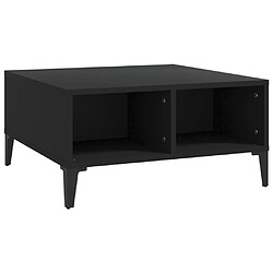 vidaXL Table basse noir 60x60x30 cm bois d'ingénierie