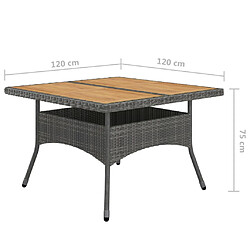 vidaXL Ensemble à manger de jardin 9 pcs Résine tressée et acacia Gris pas cher