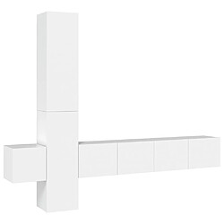 vidaXL Ensemble de meubles TV 5 pcs Blanc Bois d'ingénierie