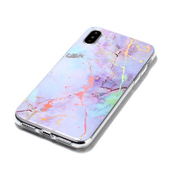 Wewoo Coque TPU en marbre plaqué de couleur pour iPhone XR