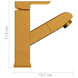 vidaXL Robinet de lavabo rétractable Finition dorée 157x172 mm pas cher