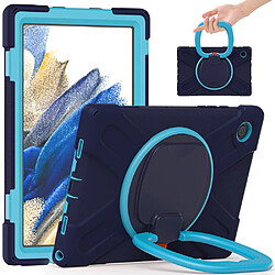 Coque en silicone avec béquille rotative à 360° bleu marine/bleu pour Samsung Galaxy Tab A8 10.5 (2021)