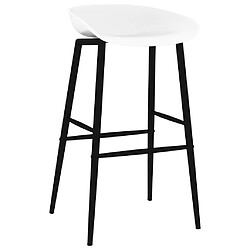 vidaXL Chaises de bar lot de 2 blanc