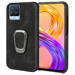 Coque en TPU + PU avec béquille, noir pour votre Realme 8/8 Pro