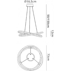 Luminaire Center Suspension LED intégré Infinity Chrome poli 50 Cm