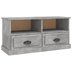 vidaXL Meuble TV gris béton 93x35,5x45 cm bois d'ingénierie