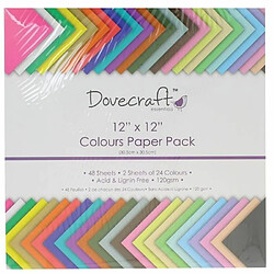 Dovecraft Feuilles de papier de couleurs assorties 30,5 x 30,5 cm