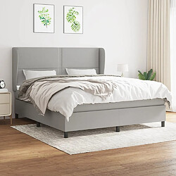 vidaXL Sommier à lattes de lit avec matelas Gris clair 160x200cm Tissu