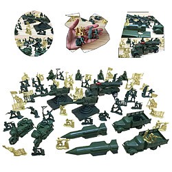 Avis 63 pièces Armée Jouets Soldats Bataille Chiffres Jeux Diverses Poses Armée Homme Jouer En Plastique Soldats Portique Jouets pour Garçons Enfants