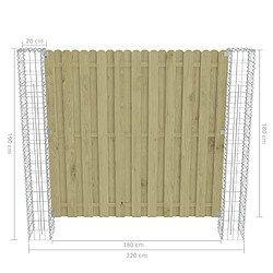 vidaXL Poteaux de gabion de jardin 2 pcs Acier galvanisé 20x20x190 cm pas cher