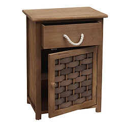 Decoshop26 Commode polyvalente armoire avec tiroir 55x39,5x28,5 cm polyrotin marron bois marron foncé 04_0006504