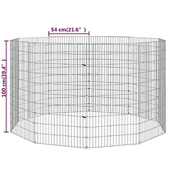 vidaXL Enclos d'animaux en liberté 10 panneaux 54x100 cm fer galvanisé pas cher