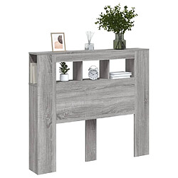 Acheter Maison Chic Tête de lit scandinave à LED,meuble de chambre sonoma gris 120x18,5x103,5 cm bois ingénierie -MN58845