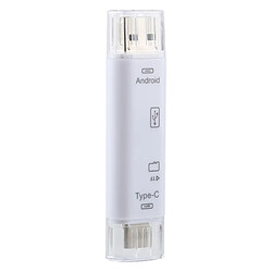 Acheter Wewoo D-188 3 en 1 TF & USB vers Micro USB & lecteur de carte Type-C Connecteur adaptateur OTG Argent